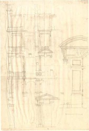 Leins, Christian Friedrich von; Frankreich; Reiseskizzen - Gebäude (Details)