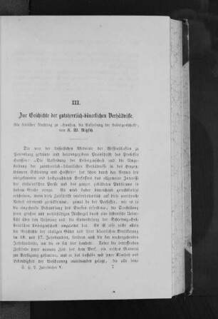 III. Zur Geschichte der gutsherrlich-bäuerlichen Verhältnisse.