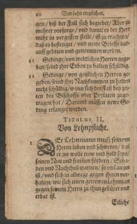 Titulus II. Von Lehnpflicht.