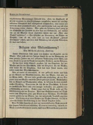 Religion oder Weltanschauung?