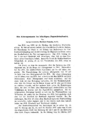 Die Altersgrenzen im künftigen Jugendstrafrecht