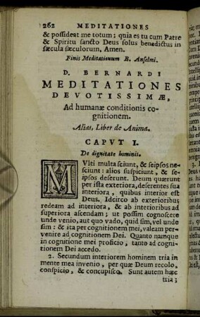 Meditationes Devotissimæ, Ad humanæ conditionis cognitionem.