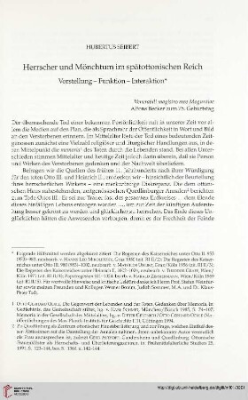 Herrscher und Mönchtum im spätottonischen Reich. Vorstellung – Funktion – Interaktion