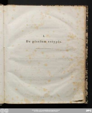 I. De piscium ectypis.
