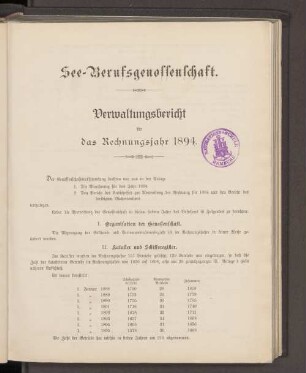 Verwaltungsbericht für das Rechnungsjahr 1894.