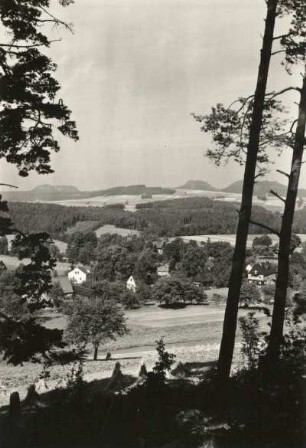 Reinhardtsdorf-Schöna-Kleingießhübel. Kleingießhübel mit Pfaffenstein, Gohrisch und Papststein