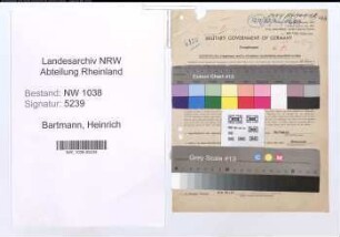 Entnazifizierung Heinrich Bartmann , geb. 06.09.1898 (Beamter)