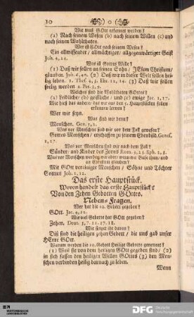 Das erste Hauptstück. Von den Zehen Gebotten GOttes.