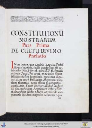 Pars Prima. De cultu divino.