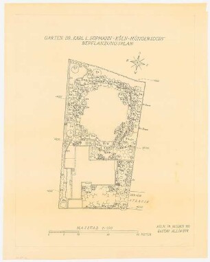 Garten Hopmann, Köln: Bepflanzungsplan 1:100