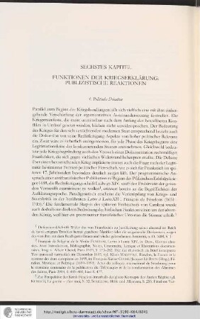 Sechstes Kapitel - Funktionen der Kriegserklärung: Publizistische Reaktionen