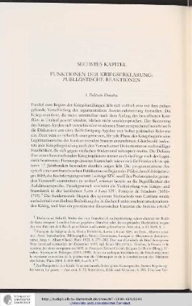 Sechstes Kapitel - Funktionen der Kriegserklärung: Publizistische Reaktionen