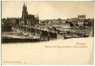 Dresden. Altstadt mit Augustusbrücke und Katholischer Hofkirche