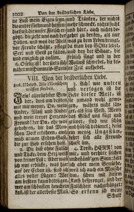 VIII. Von der brüderlichen Liebe.