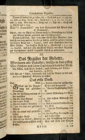 1489-1494, III. Das Regiser der Gebette