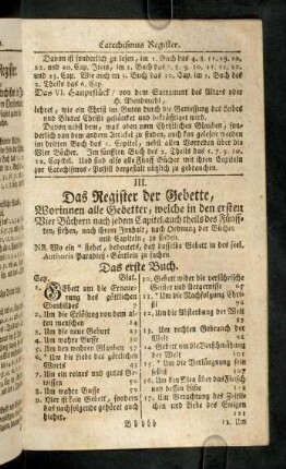 1489-1494, III. Das Regiser der Gebette