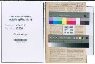 Entnazifizierung Aloys Stock , geb. 29.08.1885 (Studienrat)