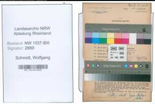 Entnazifizierung Wolfgang Schmidt , geb. 06.08.1912 ()