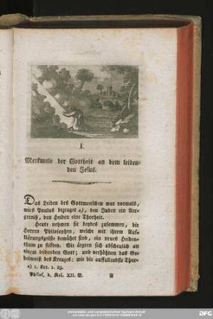 I. Merkmale der Gottheit an dem leidenden Jesus.