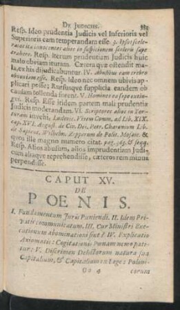 Caput XV. De Poenis