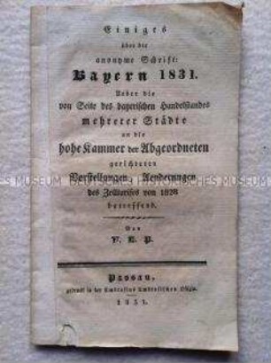 Broschüre zur Zollunion in Deutschland