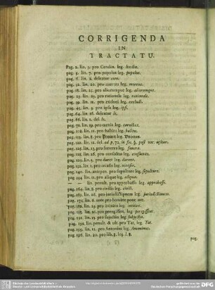 Corrigenda In Tractatu