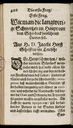 Die erste Frag. - Die dritte Frag.