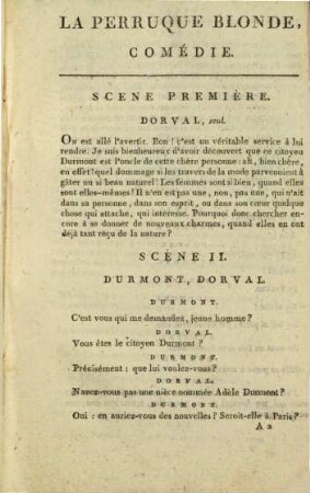 La perruque blonde : comédie en un acte et en prose