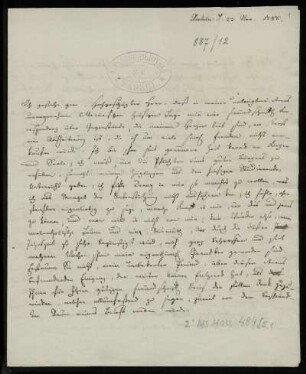Brief von Ludwig Wachler an Unbekannt