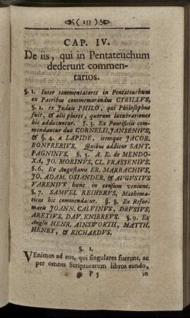 Cap. IV. De iis, qui in Pentateuchum dederunt commentarios