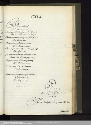 CXLI., 2. Februar 1858