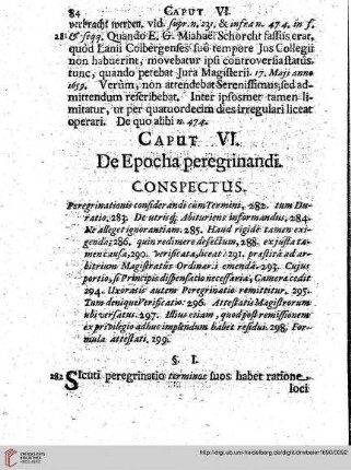 Caput VI De Epocha peregrinandi