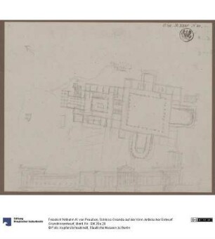 Schloss Orianda auf der Krim. Antikischer Entwurf. Grundrissentwurf