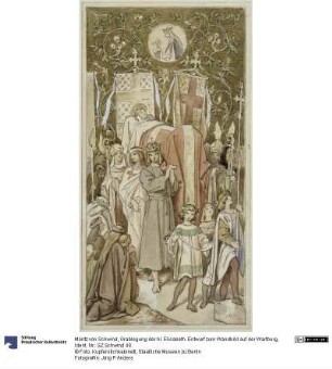 Grablegung der hl. Elisabeth. Entwurf zum Wandbild auf der Wartburg