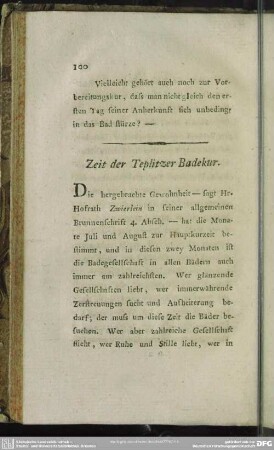 Zeit der Teplitzer Badekur