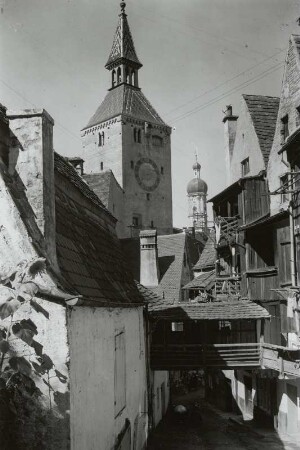 Landsberg am Lech, Schmalzturm : Landsberg am Lech. Stadtansicht mit Schmalzturm von Südosten