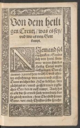 Von dem heiligen Creutz/ was es sey/ und wie es von Gott kompt.
