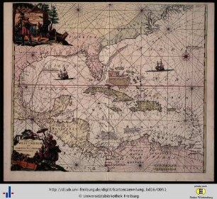 Indiarum Occidentalium tractus littorales cum insulis Caribicis. Pascaert van Westindien ende Caribise Eylanden.