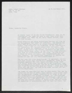Brief von Erhart Kästner an Gerhart Hauptmann und Margarete Hauptmann