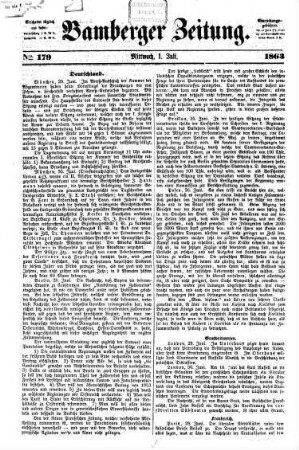 Bamberger Zeitung. 1863,7/12, 1863,7/12