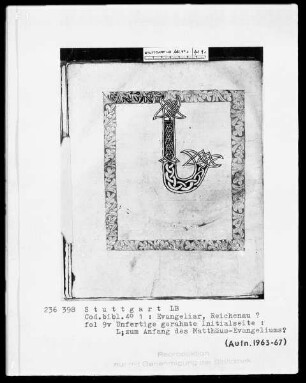 Evangeliar — Initialseite, Folio 9verso