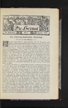 Das Schleswig-Holsteinische Wörterbuch.