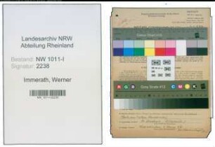 Entnazifizierung Werner Immerath , geb. 29.09.1902 ()