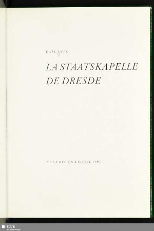 La Staatskapelle de Dresde