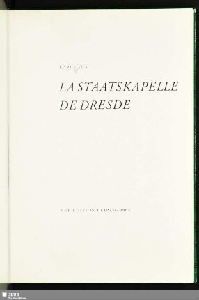 La Staatskapelle de Dresde
