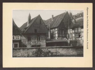 Alte Häuser am Schlossgraben / Rückansicht der Bruchstr. Detmold. Bruchstr. Papierabzug