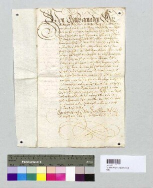 Bischof Albrecht von Regensburg reversiert Bischof Veith Adam von Freising die Verleihung des Erbrechts am Freisinger Hof zu Regensburg. S1: A, S2: Domkapitel