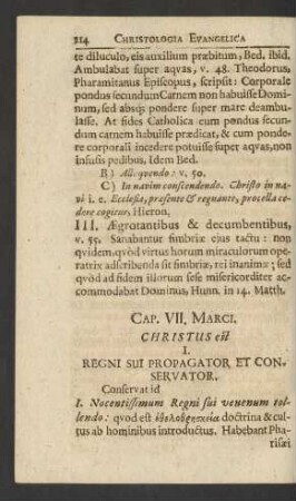 Cap. VII. Marci. Christus est ...
