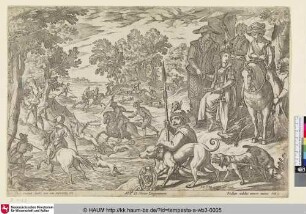 [Hirschjagd mit zuschauender Frau; Lady Observing a Stag Hunt]
