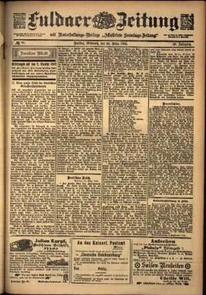 Zweite Ausgabe vom Mittwoch, den 26. März 1902.